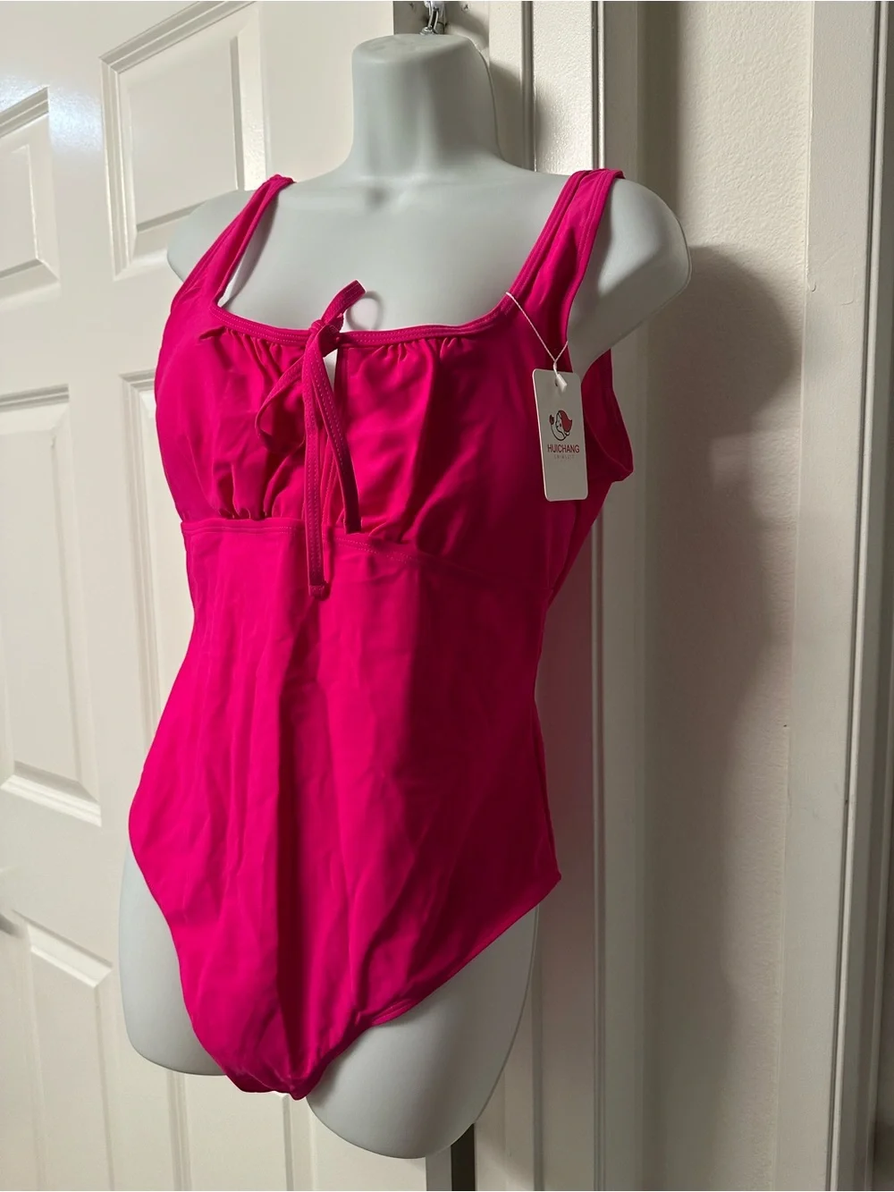Women’s Magenta One-Piece Swimsuit with Tie Front